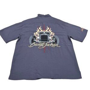 RARE Barrett Jackson Men's Button Down Shirt Embroidered Hot Rod Graphic, Sz XL